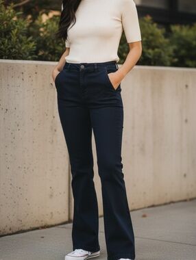 Talbots Jeans Women's 8/29 (31x30) Signature Boot Dark Stretch Western Classic